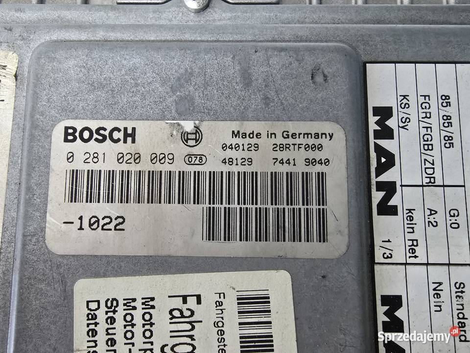 KOMPUTER STEROWNIK SILNIKA D0836 LFL 0106 LF Układ elektryczny, zapłon Sierpc