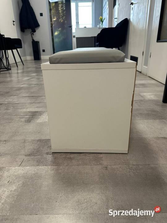 Półka na buty biała z szarym siedziskiem Dom i Ogród Warszawa