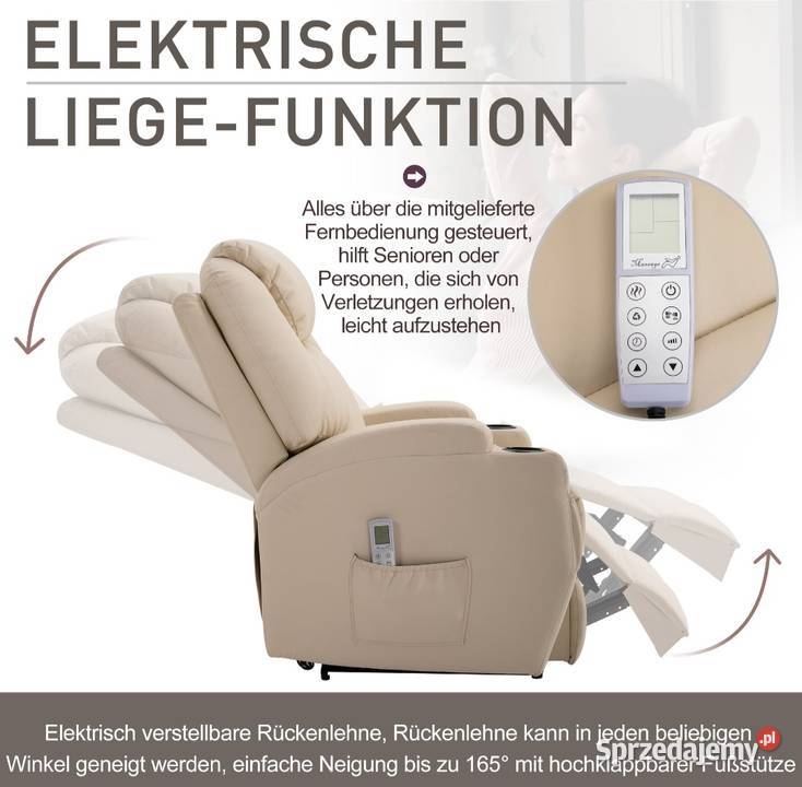 Fotel do masażu z funkcją rozkładania Brzesko