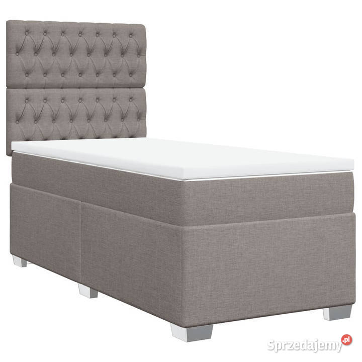 Łóżko kontynentalne z materacem taupe tkanina 90cm Warszawa