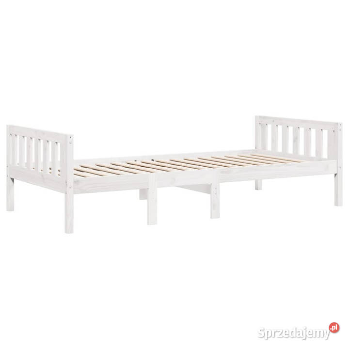 Łóżko dziecięce bez materaca białe drewno 205cm