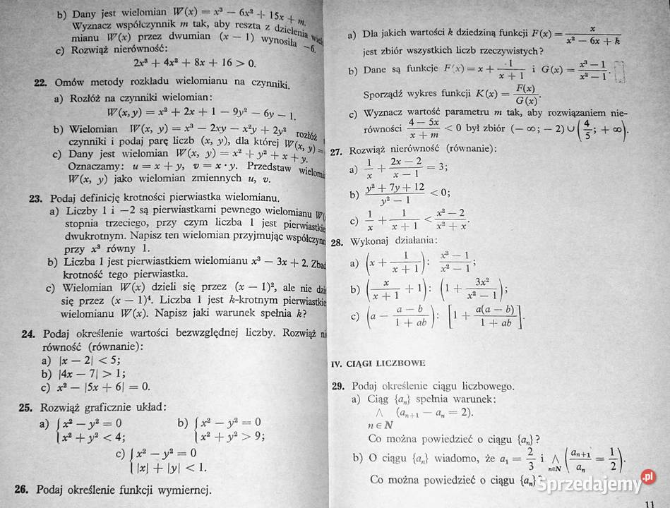 Zbiór pytań i zadań egzaminacyjnych z matematyki Chełm