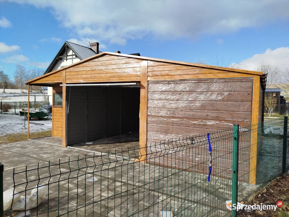 DUŻY Garaż Blaszany ZŁOTY DĄB OKNA Garaże blacha zachodniopomorskie Kamień Pomorski