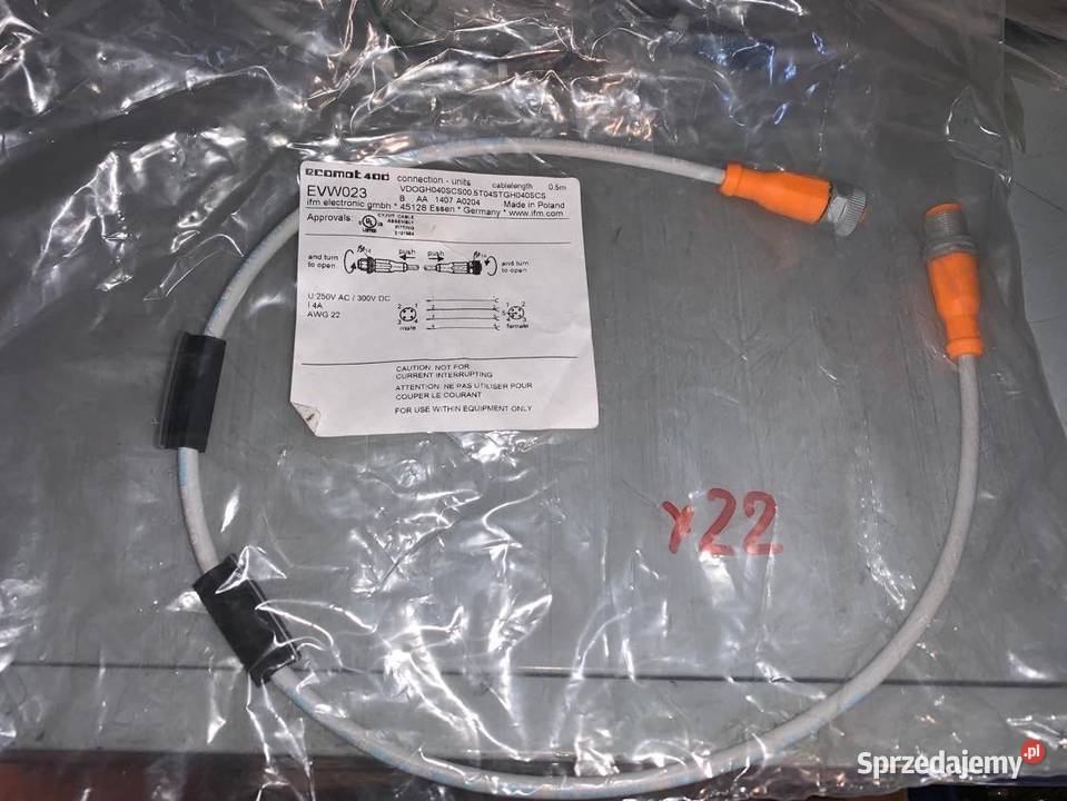 IFM EVW023 Patch Cord 23 AWG M12 plug M12 socket Warszawa sprzedam