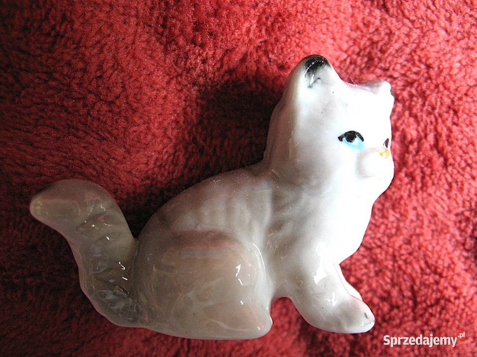 Kot szary uroczy kotek porcelana 4 x 5 x 2 Siedlce