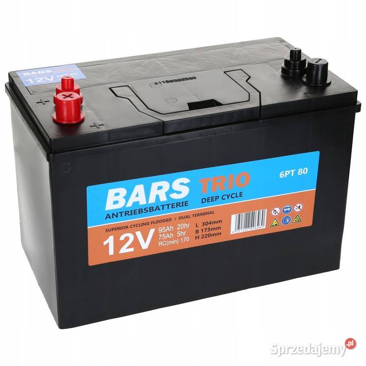Akumulator Bars TRIO Deep Cycle 12V 95Ah Akumulatory dolnośląskie Jelcz-Laskowice