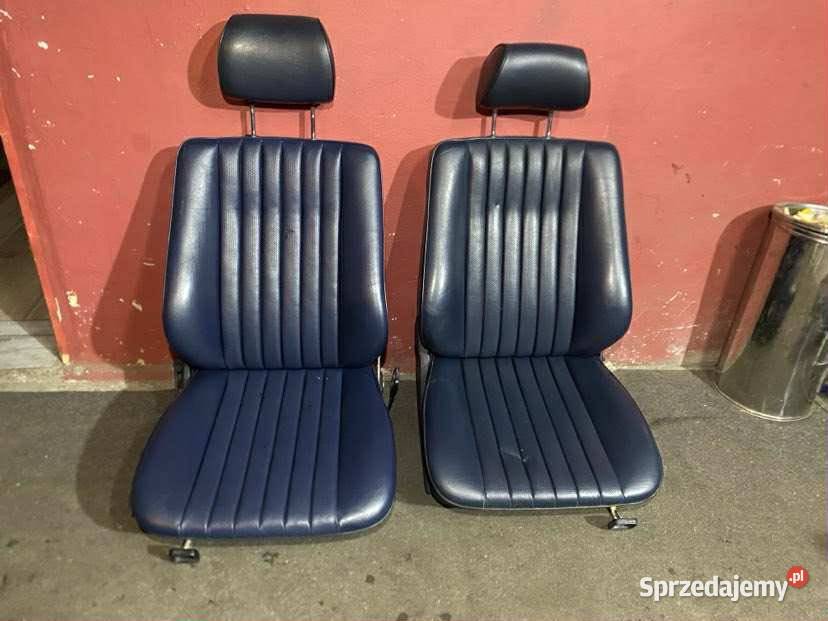 Fotele przednie skórzane niebieskie Mercedes Części samochodowe Nowogrodziec
