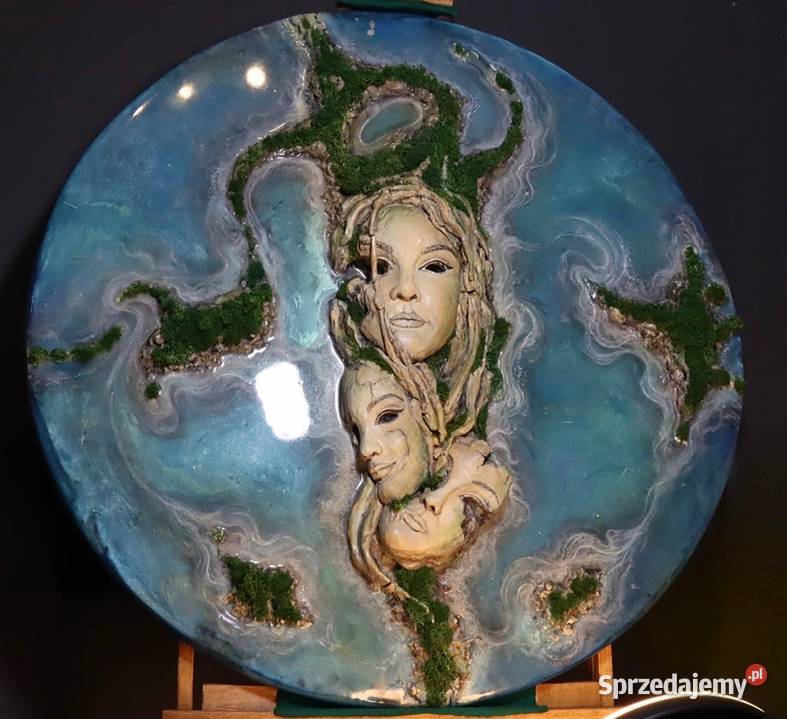 Obraz żywica epoxydowa rzeźba mech