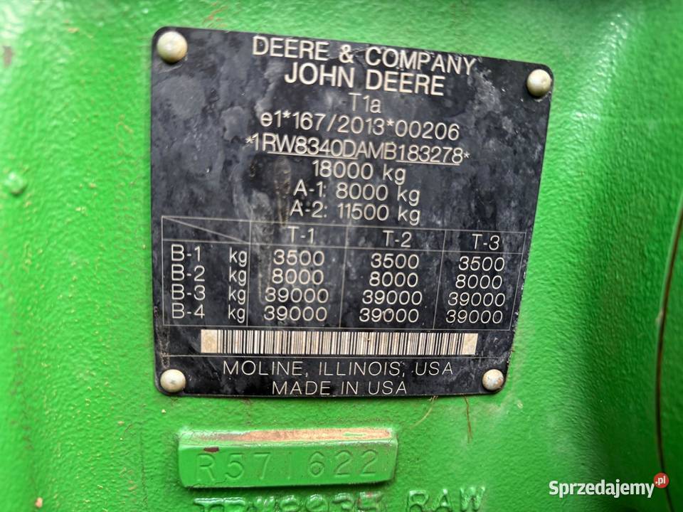 Ciągnik rolniczy John Deere 8R 340 skrzynia E23 John Deere