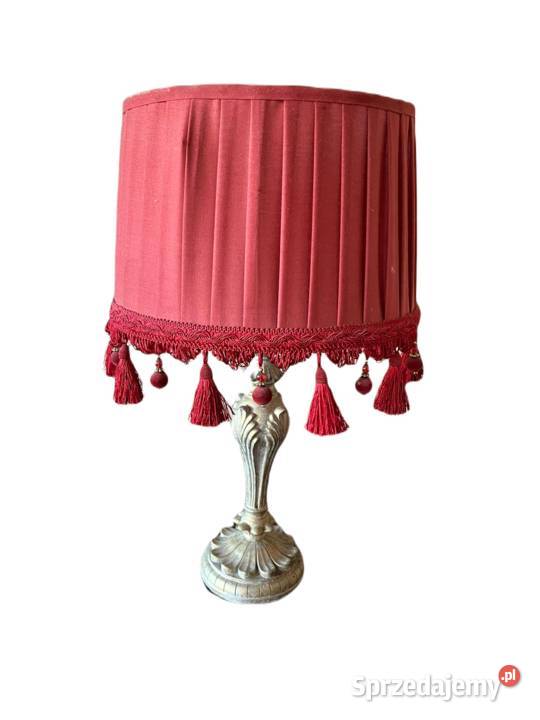 Elegancka lampa stołowa czerwona śląskie