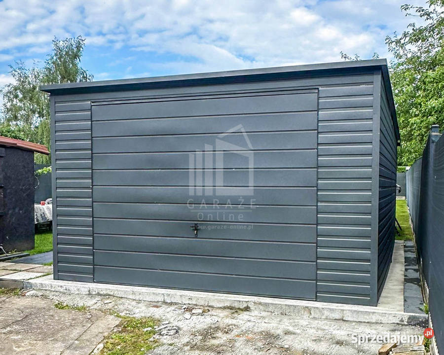 Garaż Blaszany 4x6m Brama Uchylna Drzwi Okno Jastrowie