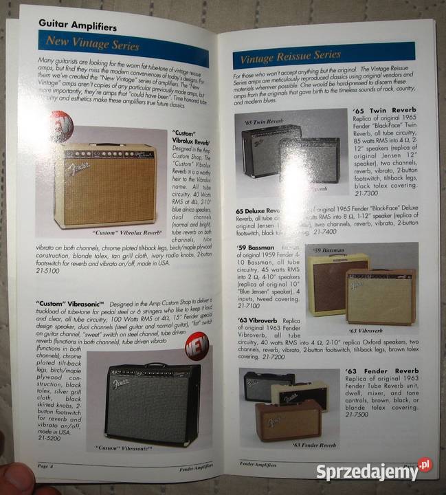 Fender Amplifiers 95 catalog katalog wzmacniaczy Kępice