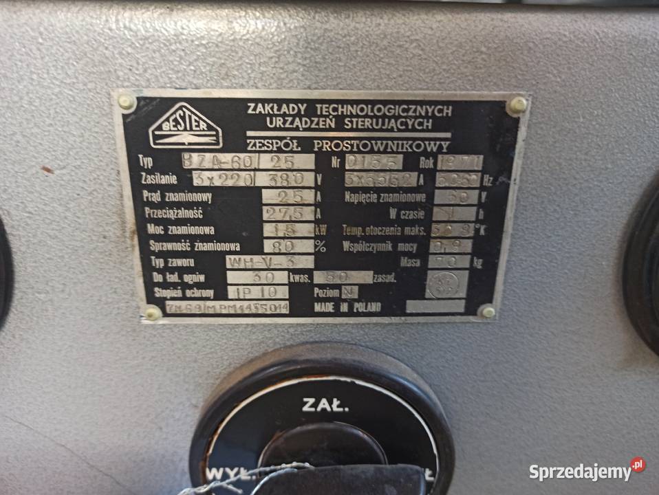 Prostownik selenowy BZA6025 wojskowy Pozostałe łódzkie