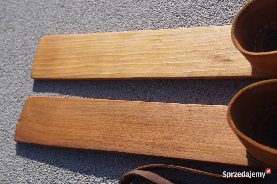 Stare drewniane narty dziecięce 100 kijki Pozostałe Pruchnik sprzedam