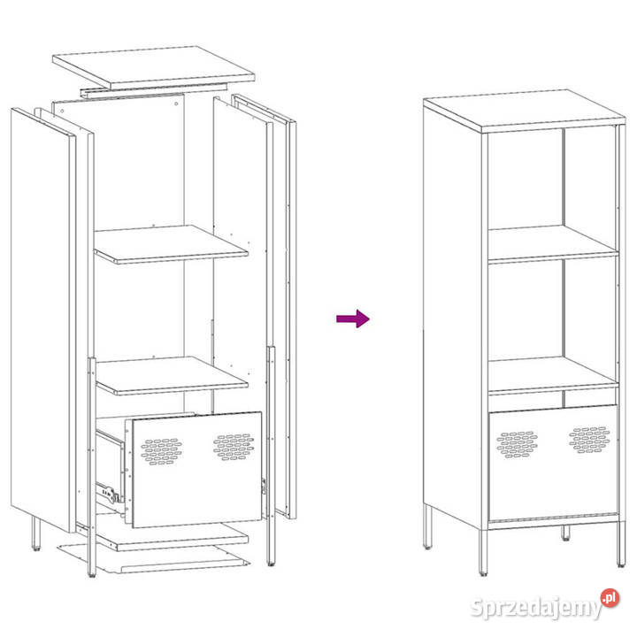 Szafka biała 35x39x1035 stal WM851381 Warszawa