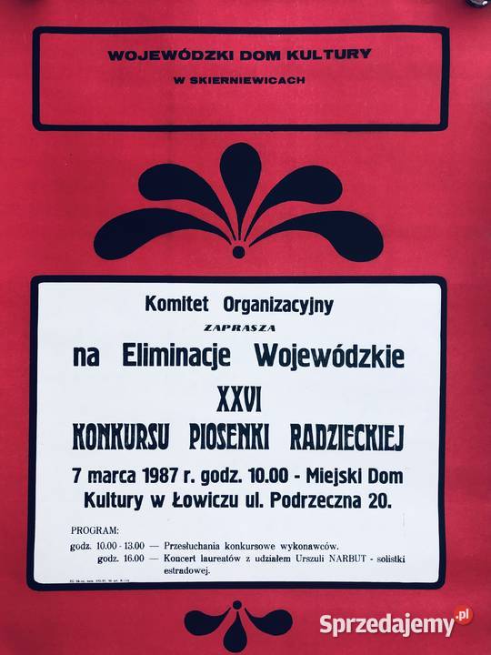 Plakat wojewódzki dom kultury w Skierniewicach łódzkie