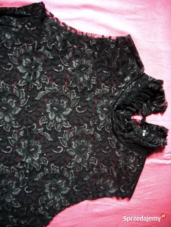 Top Shop Koronkowa czarna bluzka 38 40 Odzież damska małopolskie Nowy Sącz