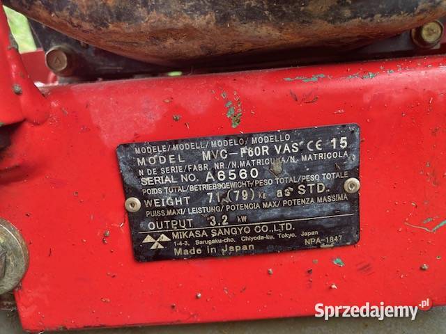 Zagęszczarka Mikasa 80ka Budowa