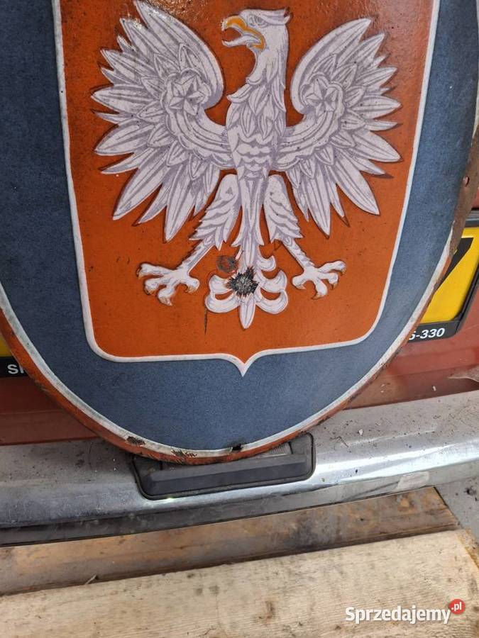 STARA TABLICA EMALIA EMALIOWANA GODŁO ORYGINAŁ Korfantów