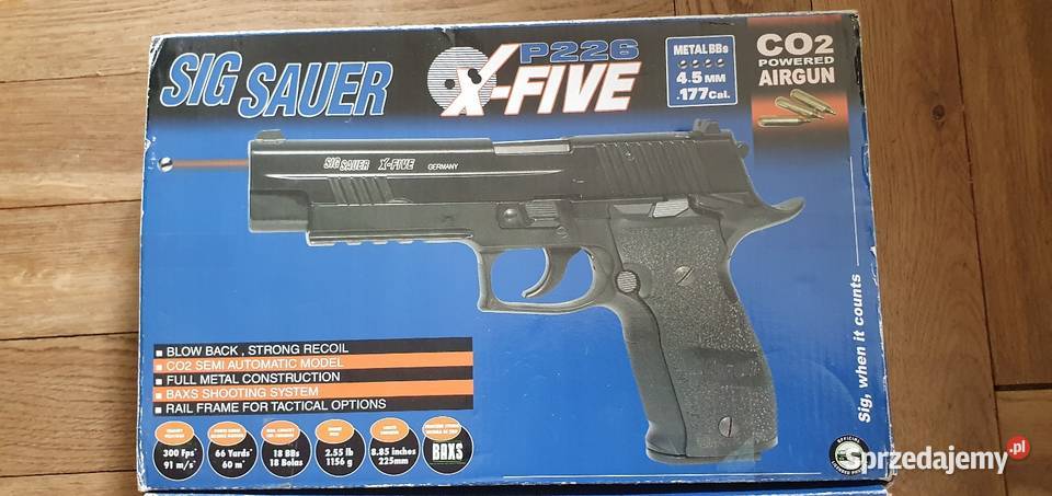Sig Sauer p226 x-five Co2 + gratisy! Wiatrówka pistolet blow back glock