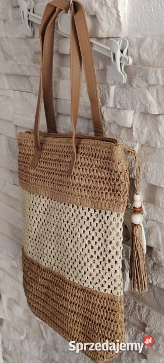 Torba plażowa beżowa cappuccino 30 szer38 wys Sośnie