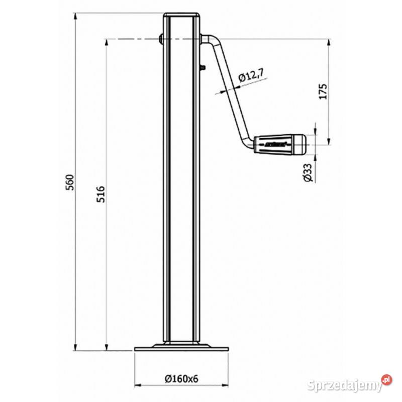 Stopa podporowa Simol 560 mm 800 z korbką boczną Części i osprzęt rolniczy Kamionna