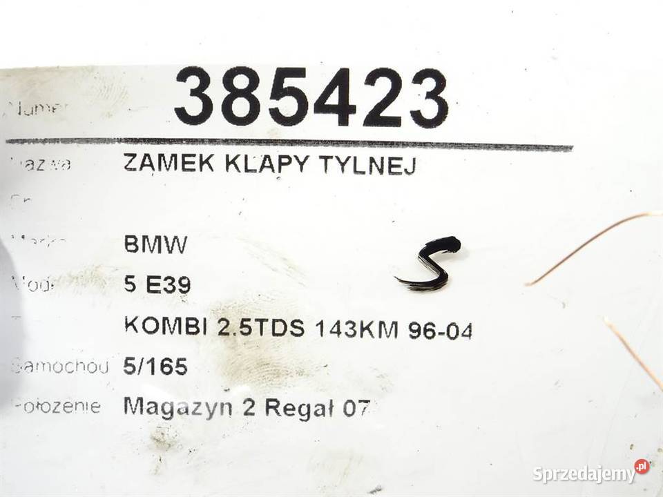 ZAMEK KLAPY TYLNEJ BMW E39 Kombi 8168892 9604 osobowe