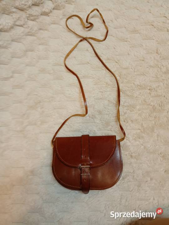 Real Leather Mała skórzana torebka listonoszka z małopolskie Kraków sprzedam