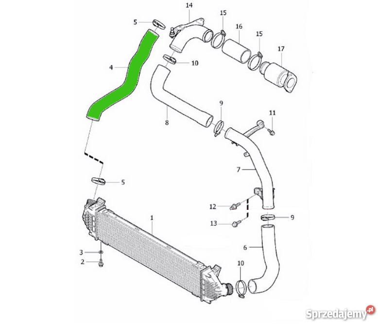 PRZEWÓD TURBO INTERCOOLERA FORD GALAXY 16 TDCI