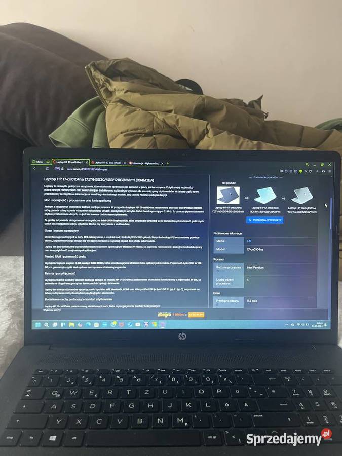 Laptop HP 17 INTEL N5030 8GB SSD 256GB FULL HD Starogard Gdański