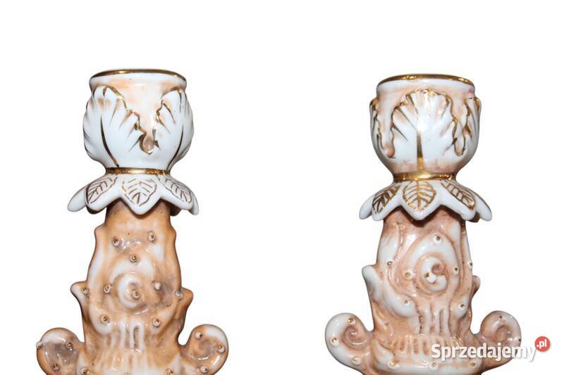 Para porcelanowych świeczników z amorkami 1035 Szczecin