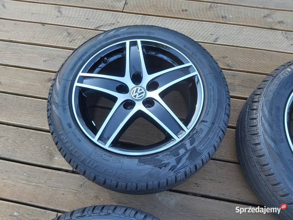 Nowe 4 kompletne koła 17 vw Czarne Złocieniec