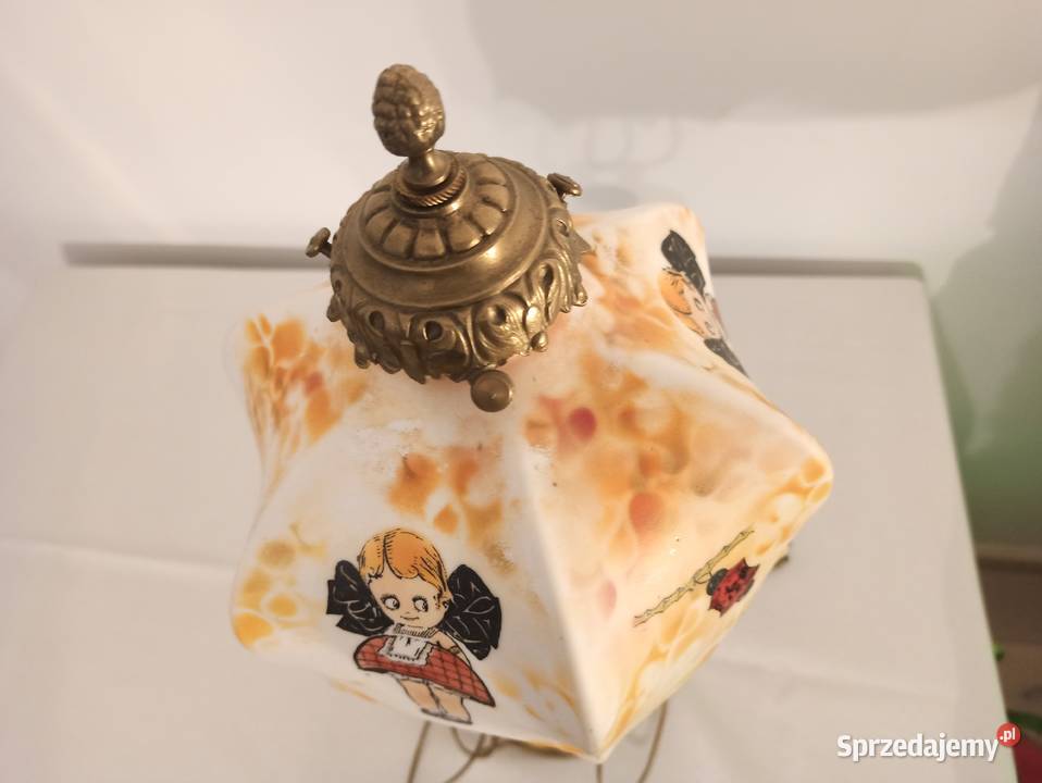 Stylowa lampa stojąca brąz lampka Budzyń