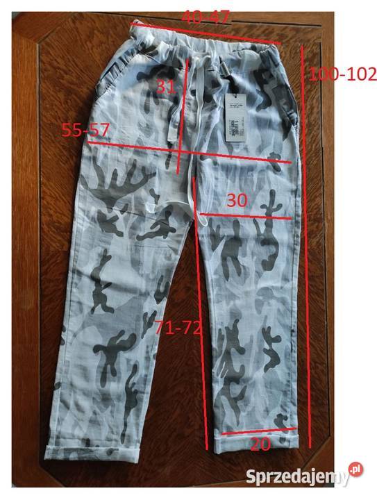 spodnie lniane bojówki moro chinosy joggery Kielce