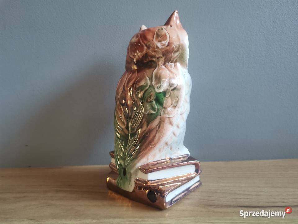 Stara figurka lampka Sowa porcelana Steatyt Siemianowice Śląskie