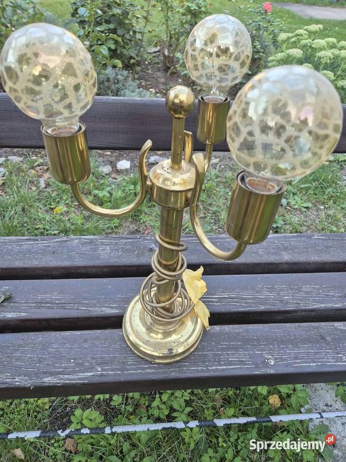 Lampa gabinetowa retro vintage mosiądz i ozdobne