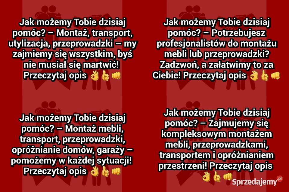 Mocna Ekipa Zero stresu Przeprowadzka Transport