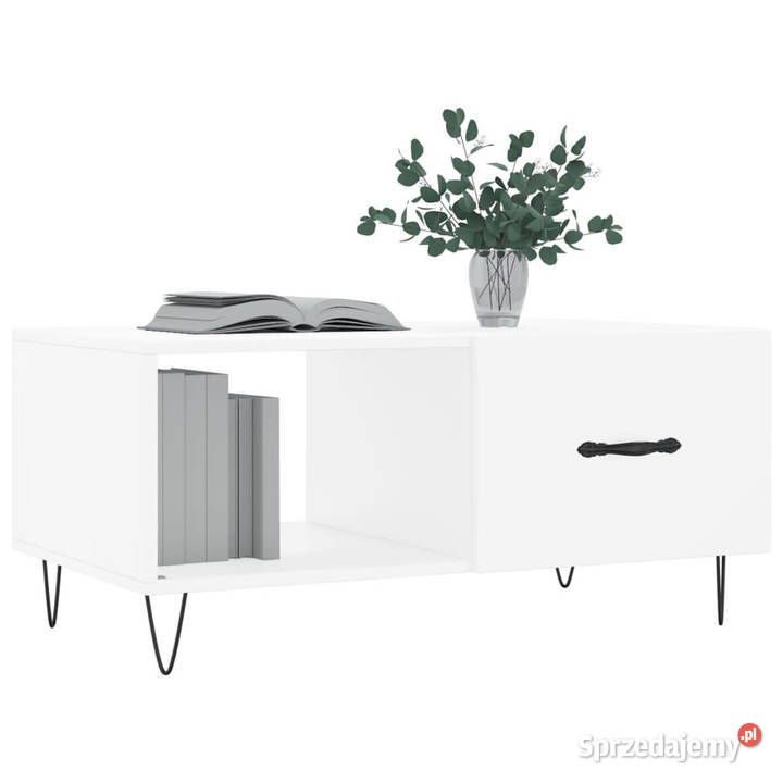 Stolik kawowy biały 90x50x40 materiał mazowieckie