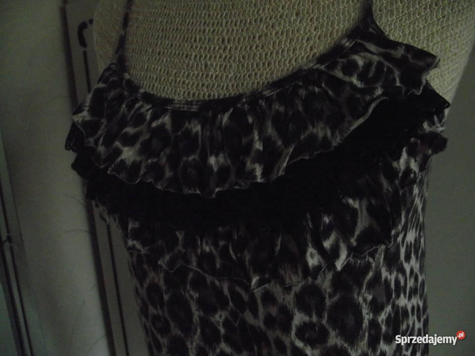 LOOK PANTERKOWY TOP NA RAMIĄCZKACH r 40