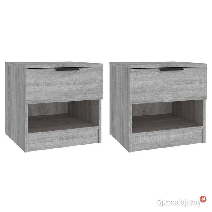 Szafki nocne 2 szary dąb sonoma materiał Warszawa