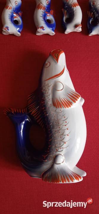 Ryba porcelanowa z kieliszkami Świdnica