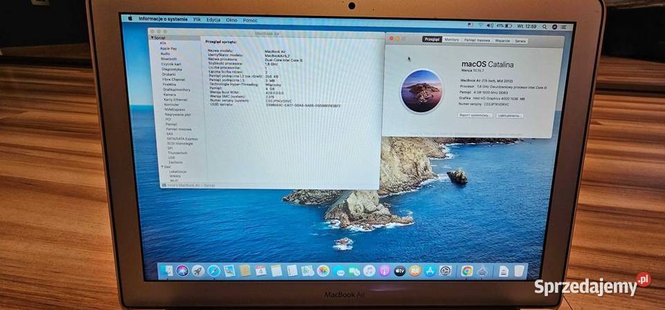 Apple MacBook air i5 2x180Ghz Ram8 120ssD sprzedam