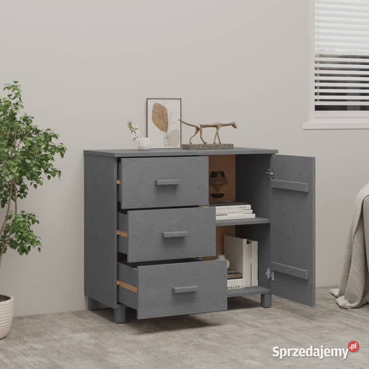 Szafka HAMAR ciemnoszara 90x40x80 lite drewno Warszawa