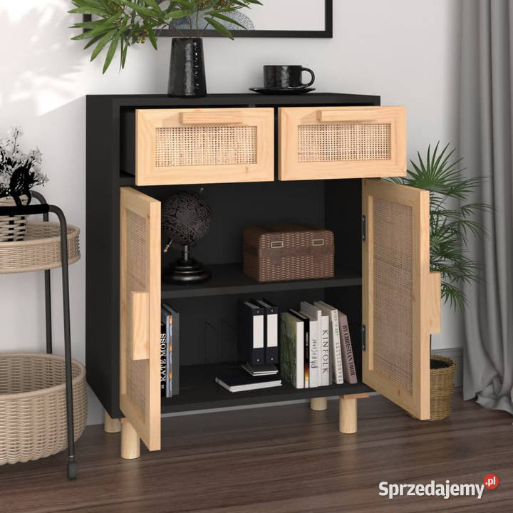 Komoda czarna 60x30x75 lita sosna i naturalny Warszawa sprzedam