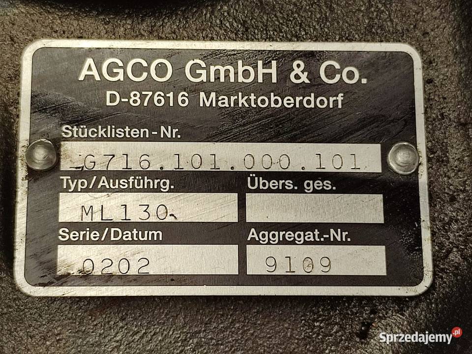 Skrzynia biegów G716101000101 Fendt Vario ML 130 Wilkowo sprzedam