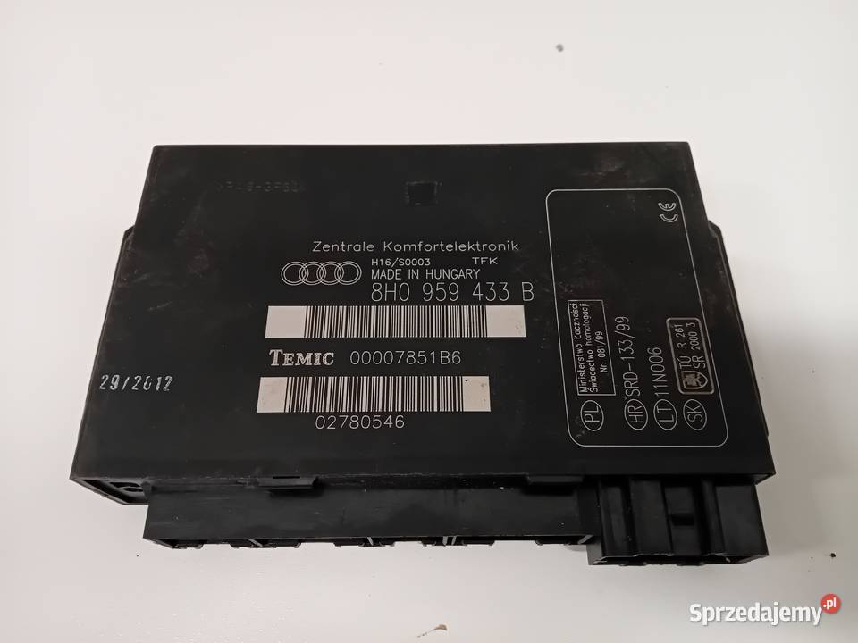 Moduł komfortu 8H0959433B AUDI A4 B6 B7 CABRIO Gołaszyce