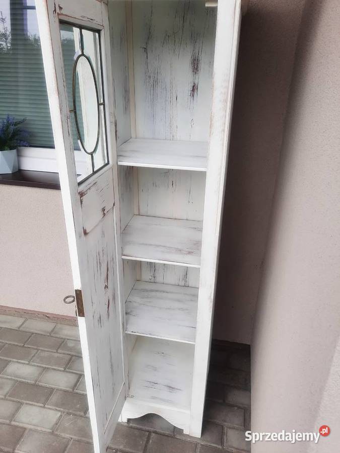 Stary międzywojenny słupek szafka shabby biały Tczew sprzedam