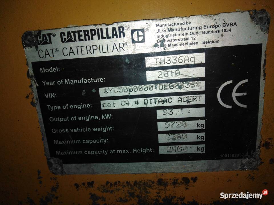 Sprzedam Ładowarkę teleskopową Caterpillar TH336 Włoszakowice