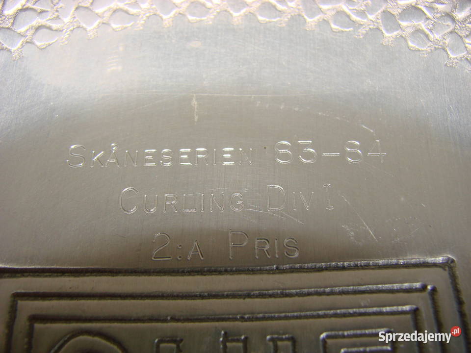 Curling zawody 198384 talerz nagrodowy Pruszcz Gdański