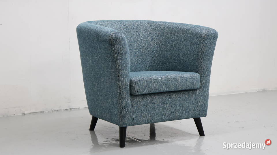 TEg WYGODNY FOTEL OKAZJA kolor morski tkanina 78cm Fotele